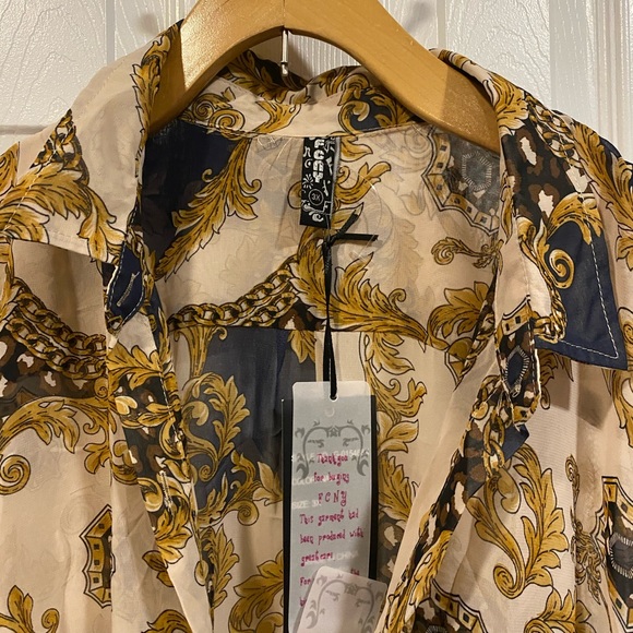 FCNY Sheer Print Sleeveless Blouse - Picture 2 of 3